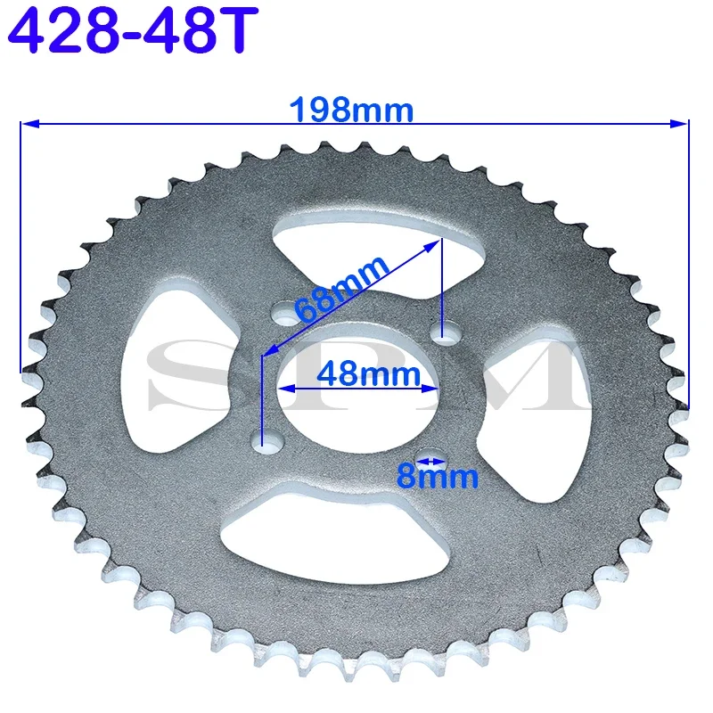 Motorcycle 25T/31T/32T/37T/41T/48T Rear Sprocket 428 Chain Disc 48MM For ATV Go kart UTV Buggy Golf Cart Quad Bike Accessories