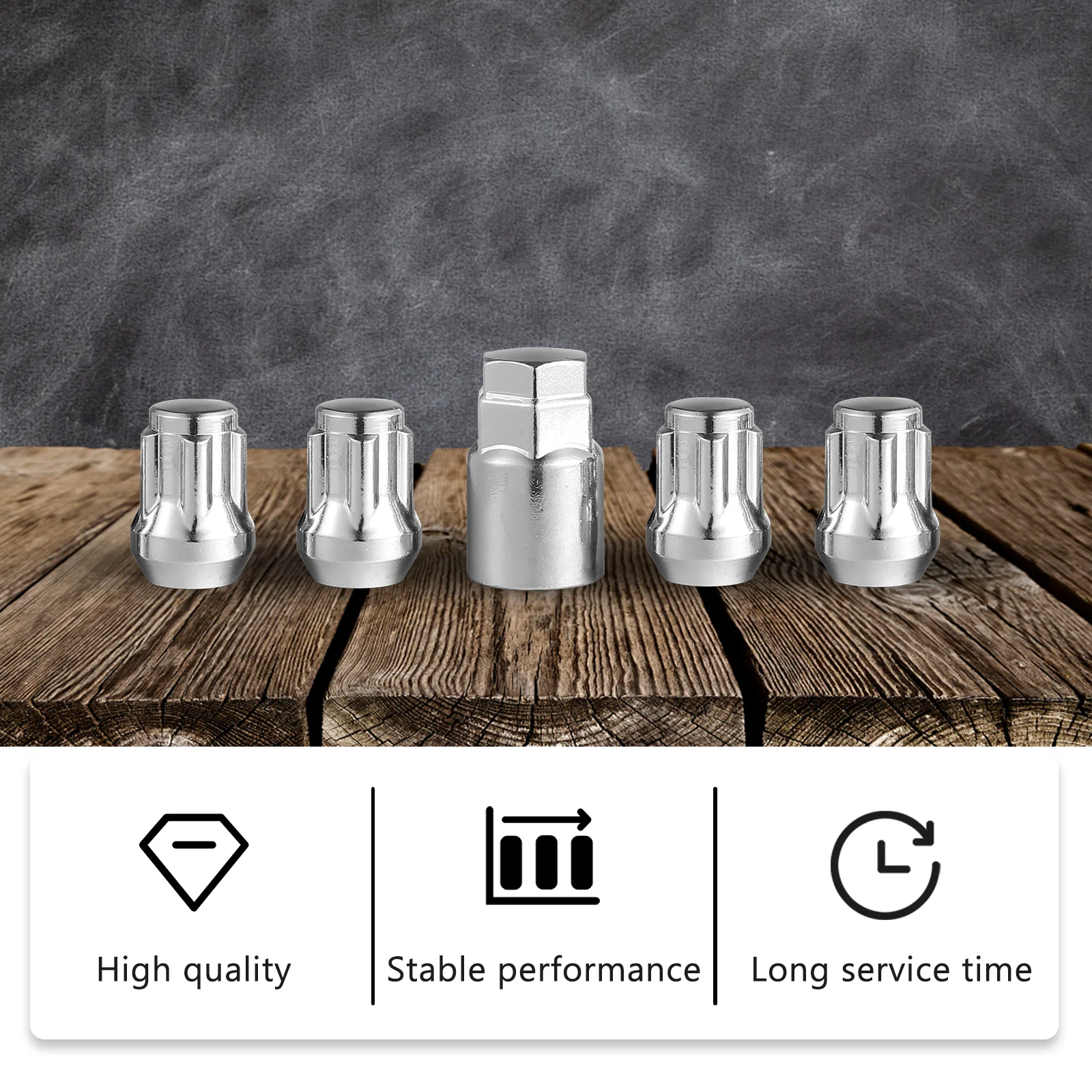 

4Pcs Universal Locking Nut Set Car Anti Theft Wheel Nuts Easy Install Polished Finish for Alloy Steel Rims Car Accessories