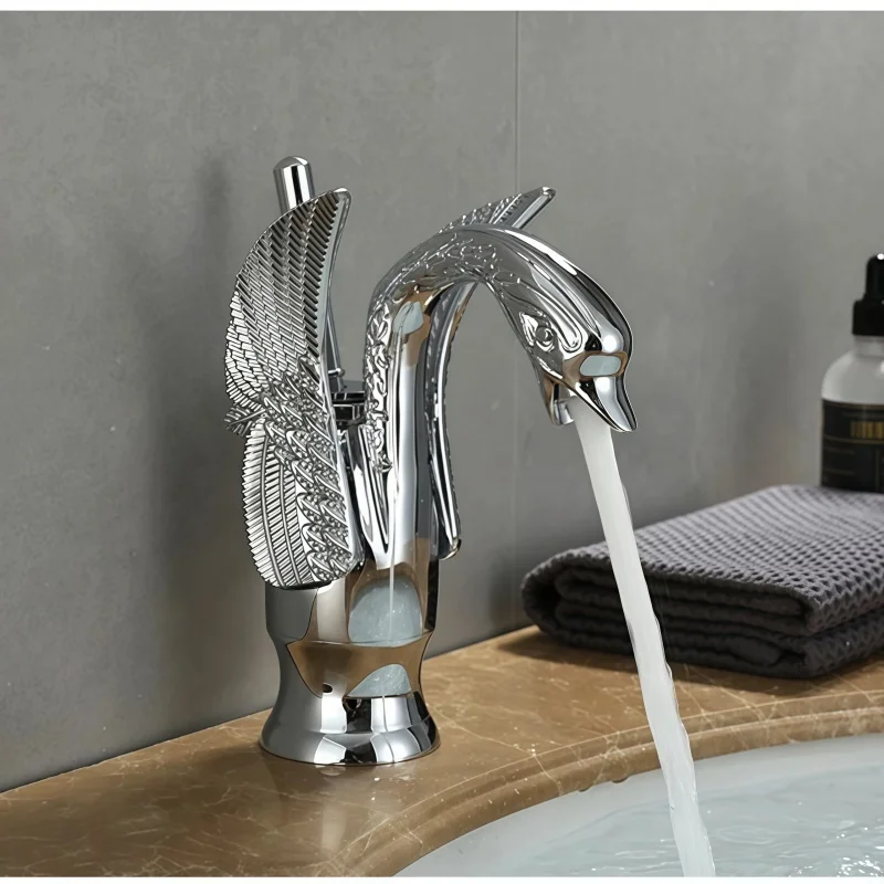 

Смеситель для раковины Swan из латуни, для холодной и горячей воды, черный/золотой/антикварный, для ванной комнаты