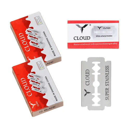 Meisha-cuchilla de afeitar de doble filo para hombre, herramienta de afeitado de acero inoxidable, 10/20/50 piezas, C0011A