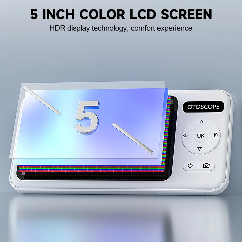 Visual Ear Camera 5'' IPS Screen HD1080P 3.9MM Digital Ear Sticks USB Ear Picker 6LEDs Ear Spoon Video Ear Wax Removal 3000mAh