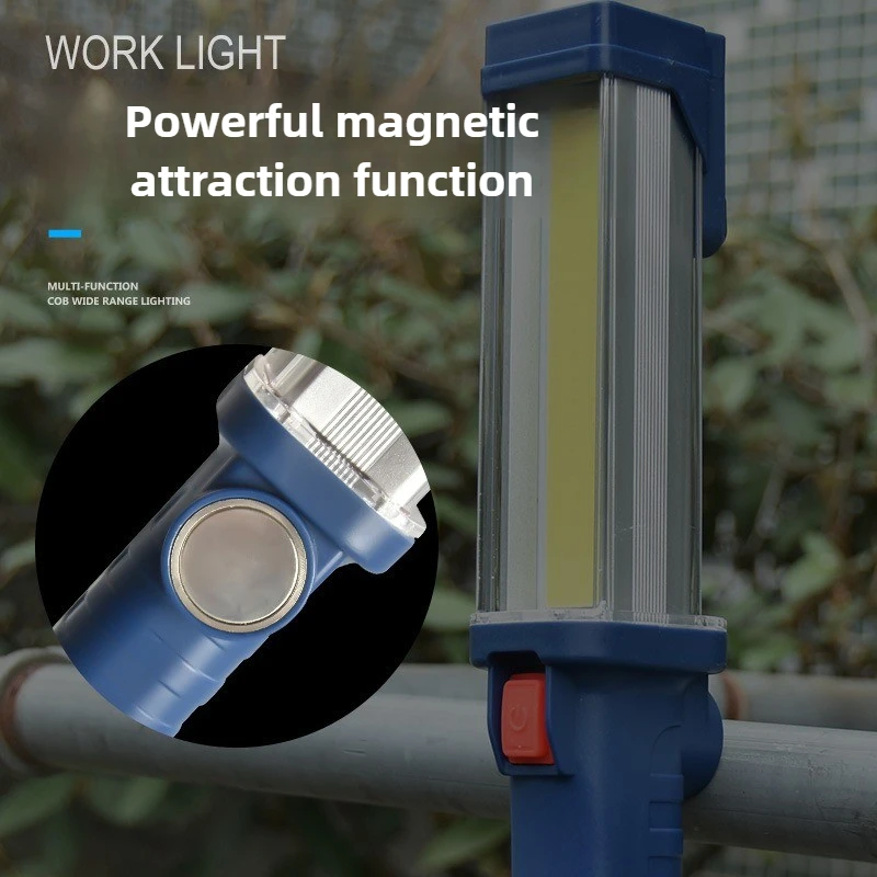 Lampe de travail LED avec faisceau fort, aimant puissant, lumière de secours rechargeable pour la réparation automobile et l'utilisation domestique, lampe de poche portable COB