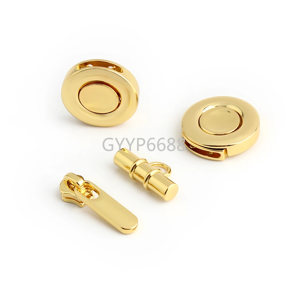 

1/5/10Sets K Gold Metal Turn Twist Spring Lock For Tote Bag Handbag Purse Clasp Buckle Puller Slider Connector Chain Accessories