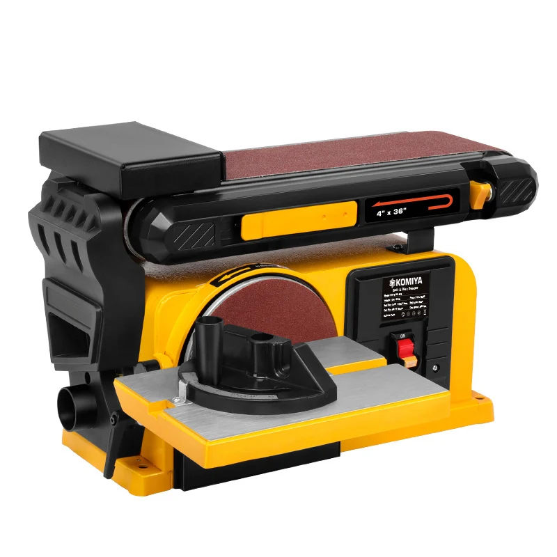 KOMIYA Belt Sander Disc Sander 4X6 Inch Disc Bench Sanding Adjustable table Belt Sander machine Combination for Word working