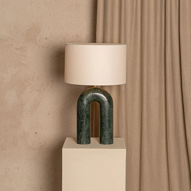 Nordic French Light Luxury Medieval Desk Lamp Designer Living Room Side Cabinet Bedroom Bedside Marble Advanced Model Room Lamp