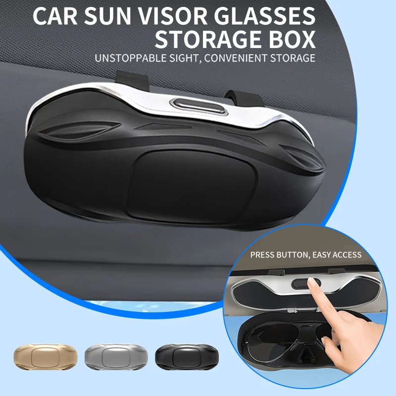 Car Sun Visor Sunglasses Storage Box Glasses Case Clip Accessories For Tesla Model 3 Model S Model X Model Y Roadster