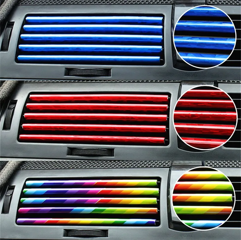 20pcs 20cm Car Air Conditioner Outlet Decorative U Shape Moulding Trim Decor Strips Car Styling Car Door Edge Corner Protector