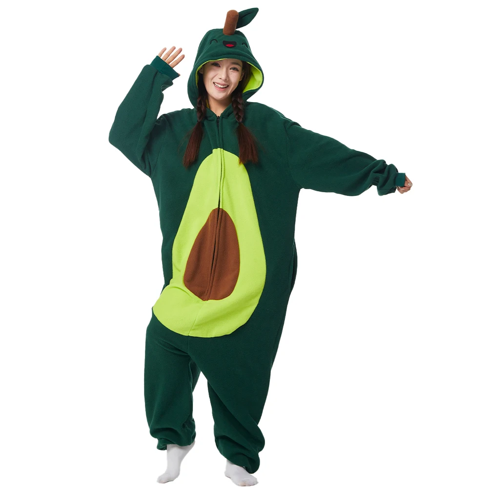 

ELEIMOS Halloween Onesie Avocado For Women Men Adult Animal Kigurumis Pyjamas Cartoon Pajama Homewear Cosplay Costume