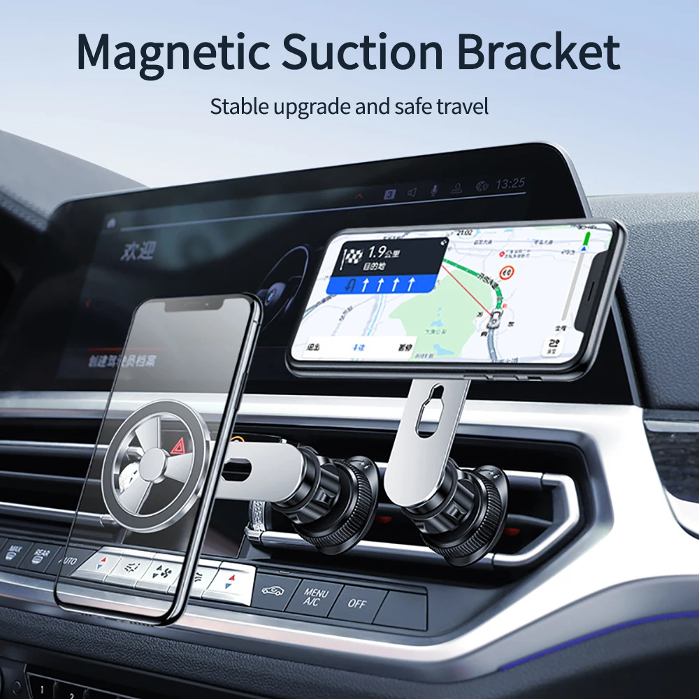 Magnetic Induction Car Mounts Phone Holder For Magsafe Macsafe Suporte Para Celular Bracket Max Tape Car Fold Cradle Air Vent