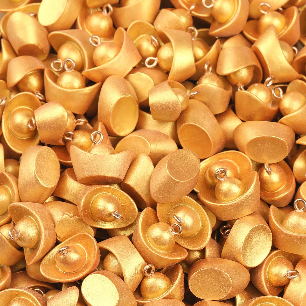 15/30pcs Gold Ingot Resin Charms 11*19mm Yuanbao Pendants For DIY Bracelet Necklace Hair Accessories Craft Making
