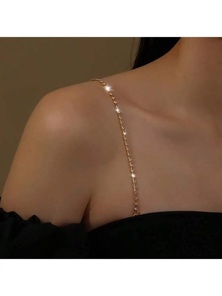 أشرطة حمالة صدر أنيقة قابلة للتعديل من حجر الراين، وأشرطة كتف مثيرة، وأشرطة حمالة صدر مخفية للفساتين، وإكسسوارات الزفاف والعطلات