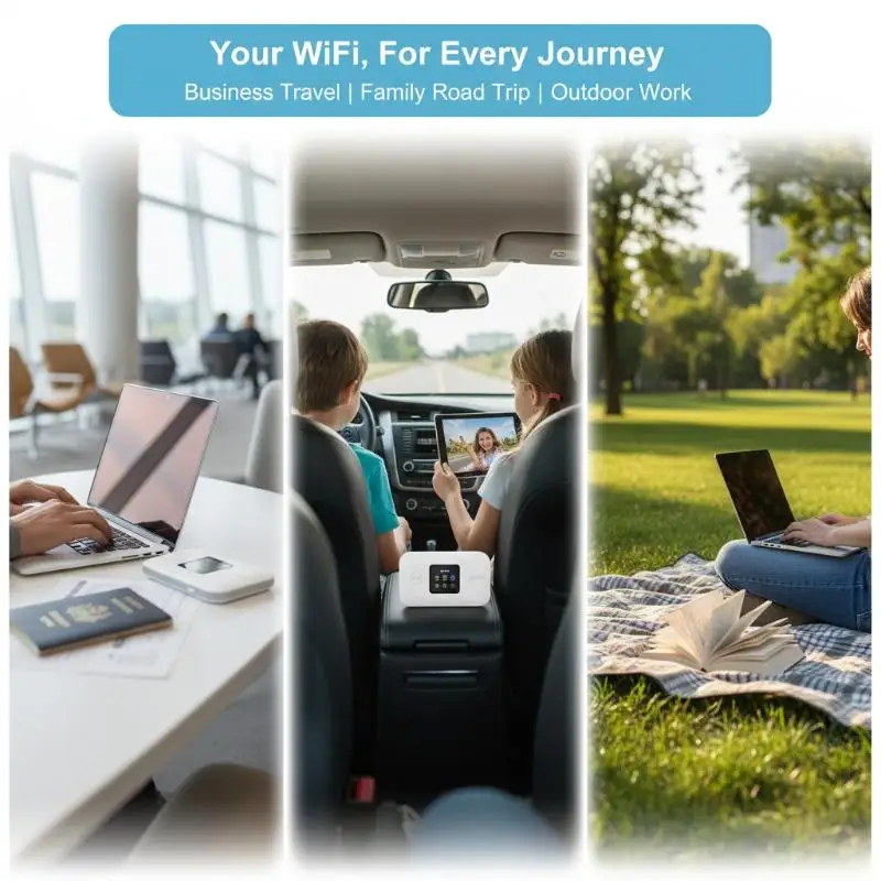 Travel WiFi Hotspot SIM Slot LED Display 4G 5G Mobile Hotspot 150Mbps Stable Connection Supports 10 Devices For Outdoor For RV