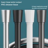 New 1.5/2/3m PVC Handheld Shower Head Hose Flexible Anti Winding Explosion-proof Water Tube Bathroom Faucet Hose Extension Pipe