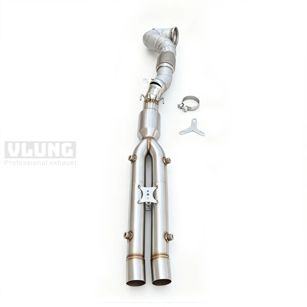 

Exhaust Resonated Downpipe System For Audi Chassis 8Y RS3 TTRS RSQ3 2.5T 2017-2026 High Flow Performance Auto Exhaust