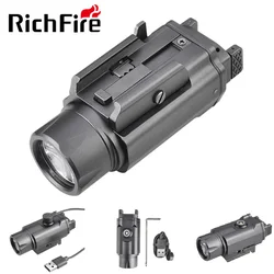 Richfire SFD-080 Magnetic Rechargeable Pistol Flashlight 1600Lumen Tactical Weapon Gun Light for 1913 & GL Rail for Glock Taurus