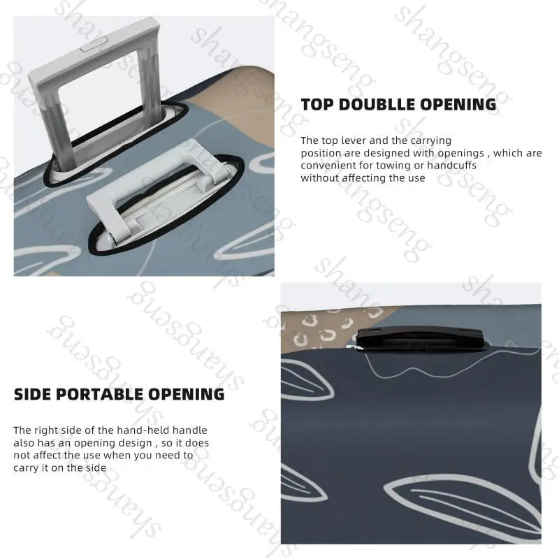 حافظة واقية لحقيبة السفر بأوراق استوائية، غطاء حقيبة السفر، حماية مرنة، غطاء أمتعة قابل للغسل، 18-32 بوصة #3