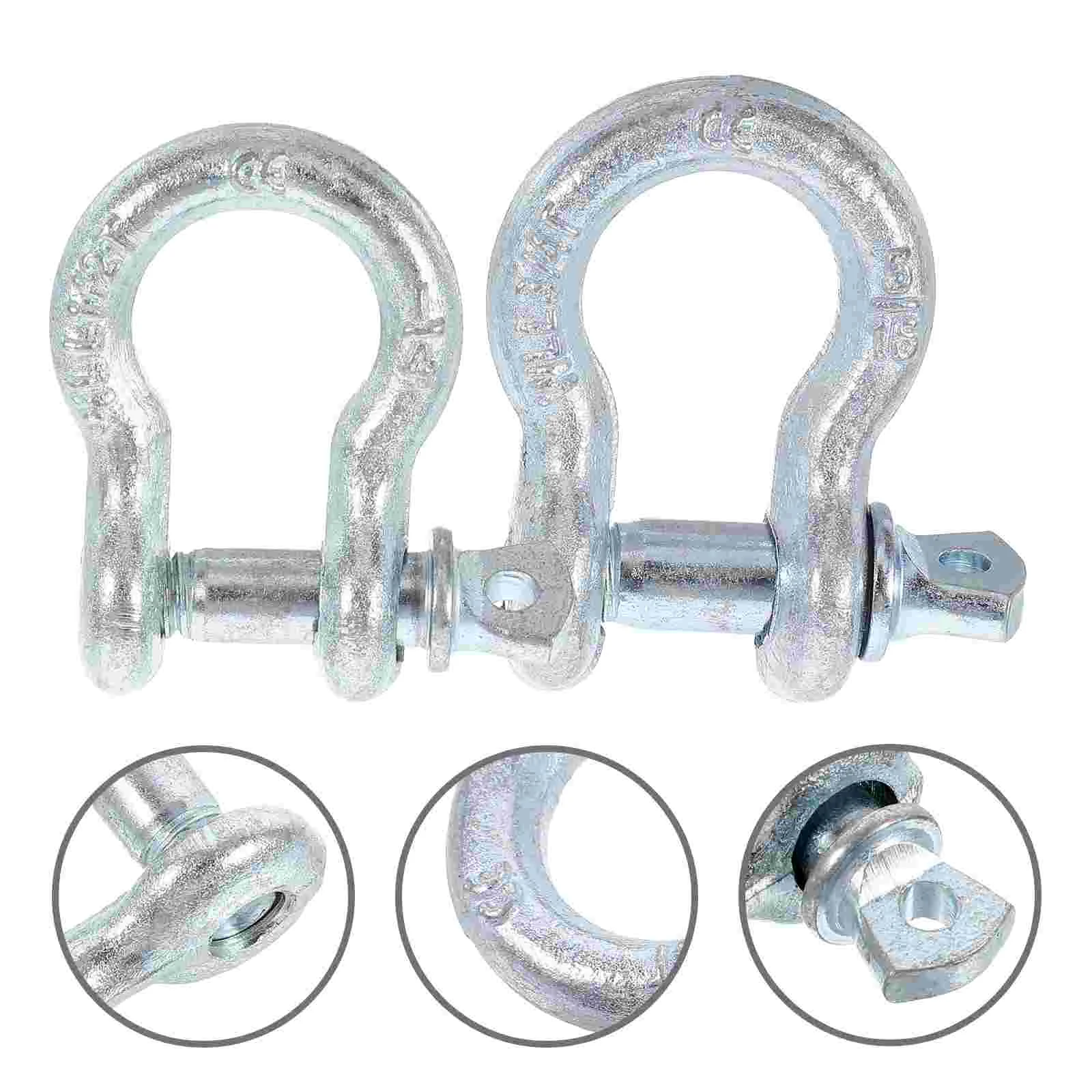 2 Pcs American U-shaped Buckle Shackles for Trucks Tow Hook 3/4 Hooks Metal Anchor