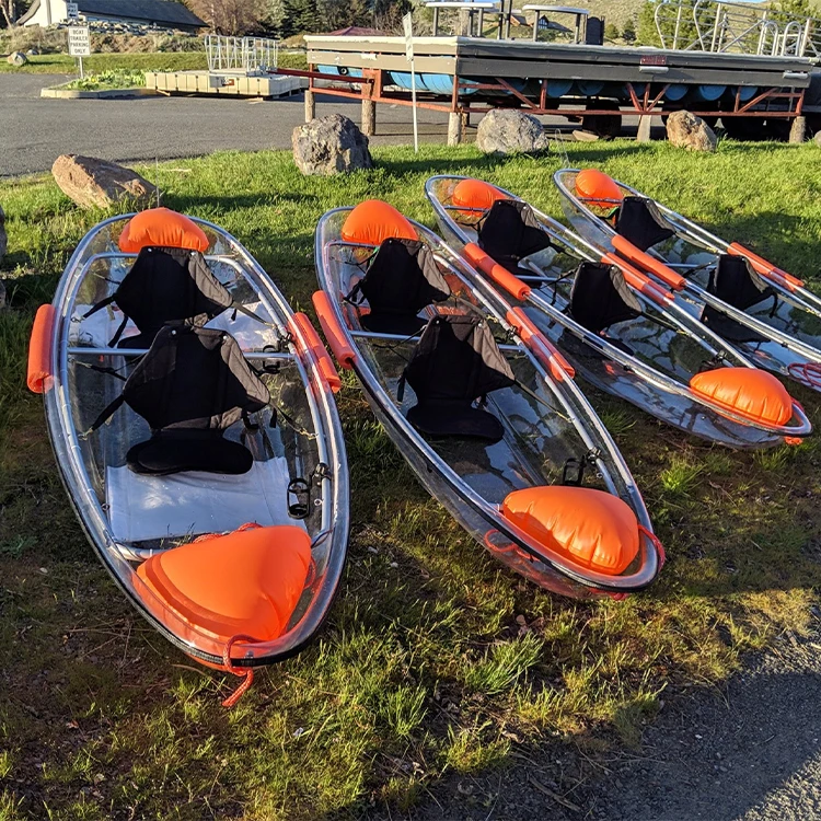 Canoë astronomique transparent en verre, Kayak populaire avec accessoires gratuits, 2 prêts hypothécaires