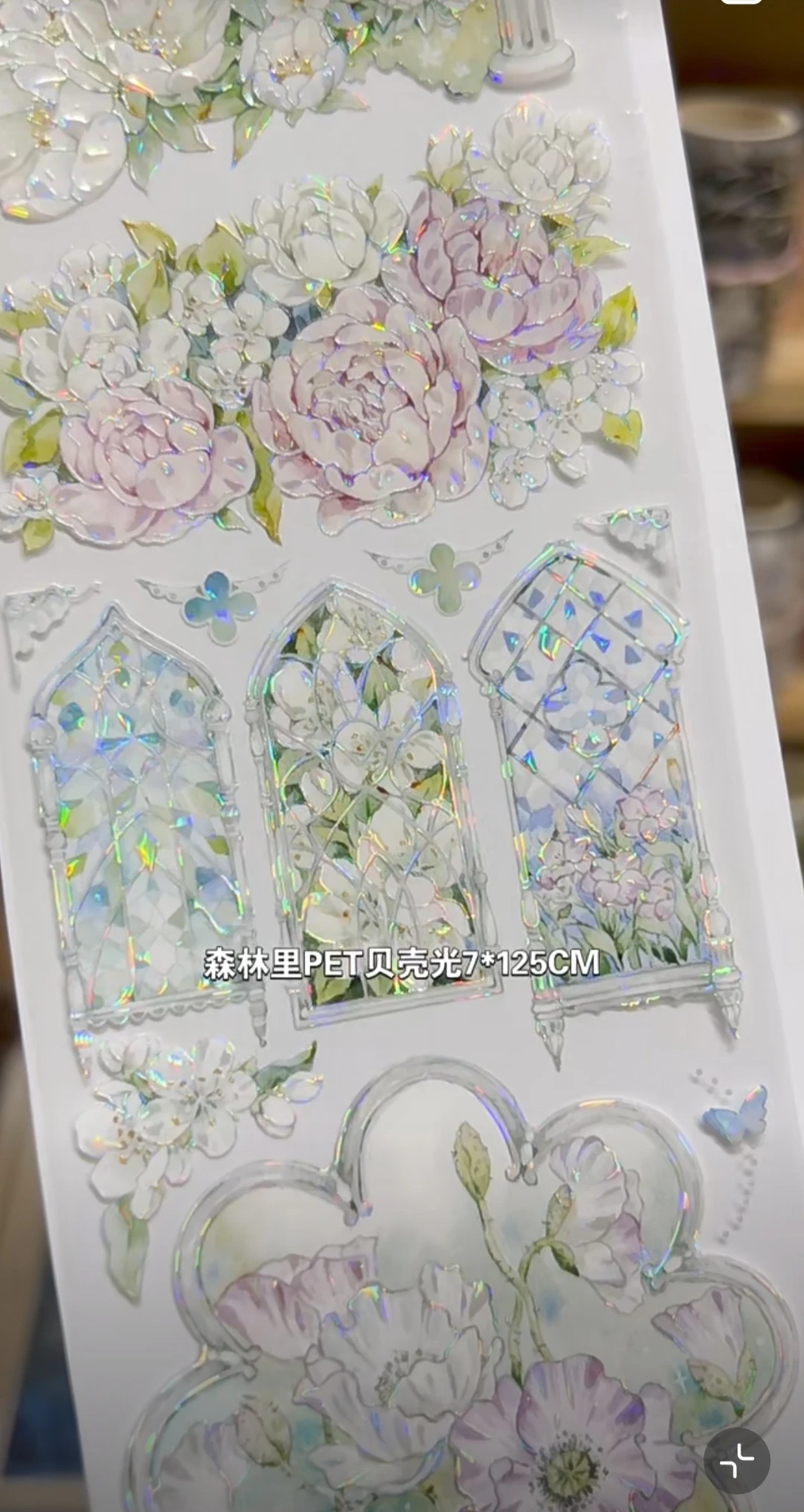 5M Magic Hall, Shell Shiny Pet Washi Tape Planner Journal Badge Tło