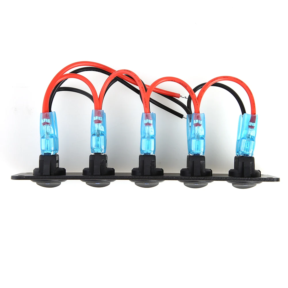 5 عصابة الأزرق LED لوحة مفتاح متأرجح 12 فولت 20A 24 فولت 10A تيار مستمر لسيارة مركبة بحرية يخت #5