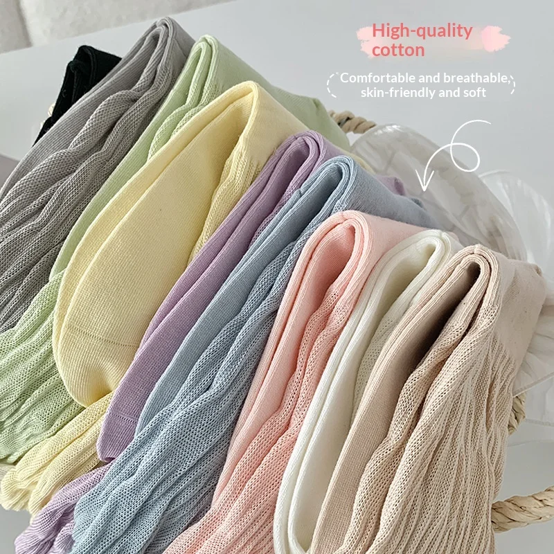 Rose Red Double Needle Mid Calf Shoe Insoles Plaid Rhombus Stripe Color Block Stackable INS Trendy Women Foot Pads Shoe