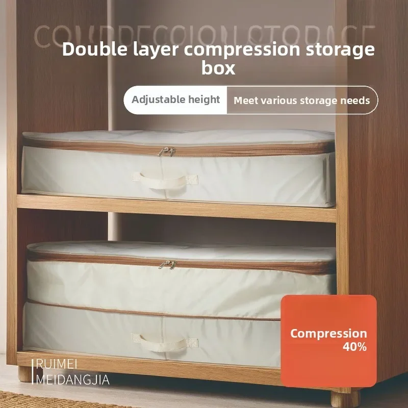 Foldable Under Bed Storage Bags Large Capacity Compressible Dual Layer Dustproof Organizer