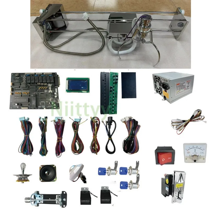 

Claw Crane Machine Vending Diy Kit Prize Plush Toy Game Board Stainless 71cm Gantry Joystick Power Supply Coin Accepto