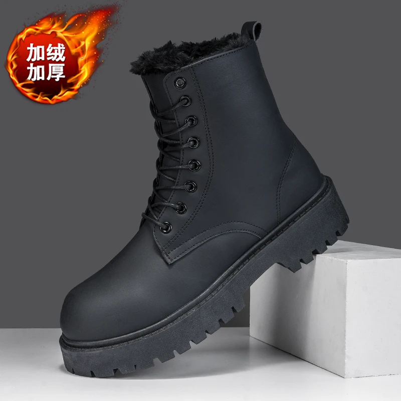 CYYTL Snow Mens Boots Winter Warm Fur Shoes Casual Outdoor Platform Leather Walking Luxury Designer Couple Unisex Chelsea Women