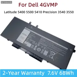 New 4GVMP Laptop Battery For Dell Latitude 5400 5500 5410 Precision 3540 3550 Inspiron 7590 7591 7791 2-in-1 P84F P42E C5GV2