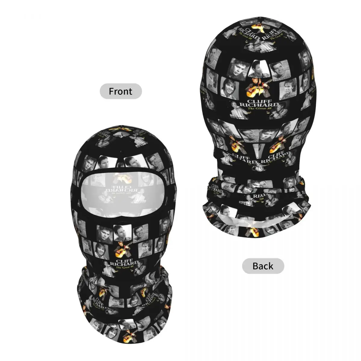 American Legend Singer Songwriter Actor Cliff Richard Breathable Thin Balaclava Full Face Mask Sun Protection Neck Gaiter