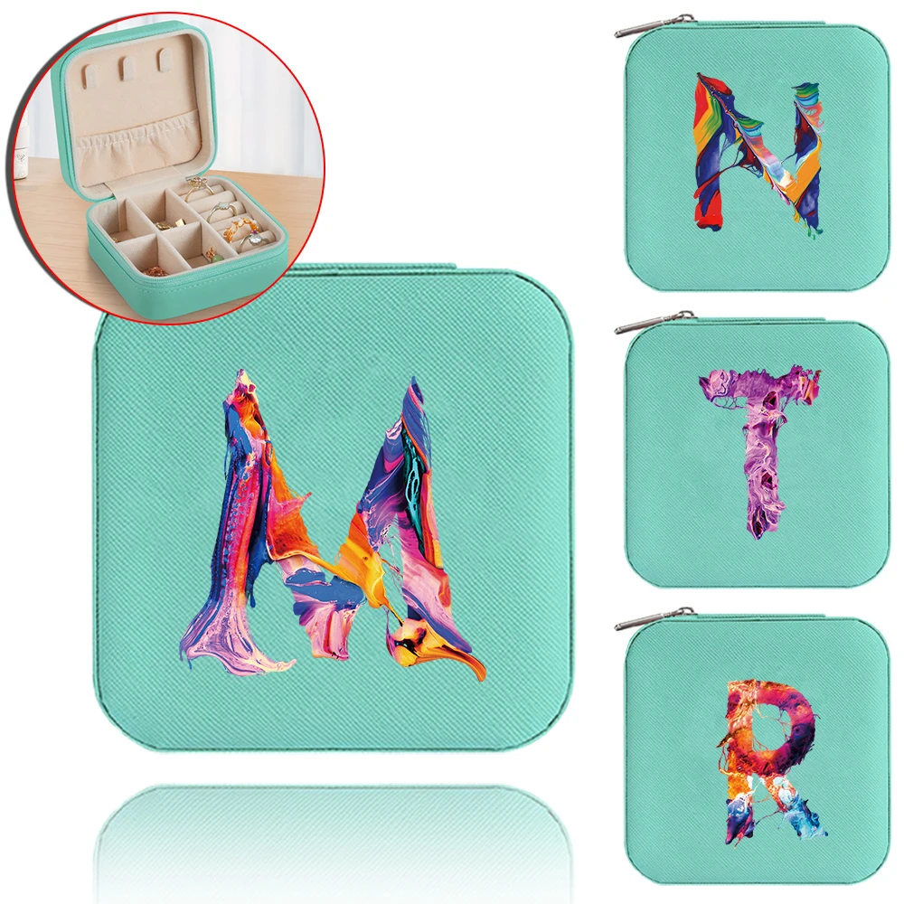 New 2026 Leather Portable Jewelry Box Large Capacity Necklace Earring Case Travel Storage Jewelry Casket Paint Series