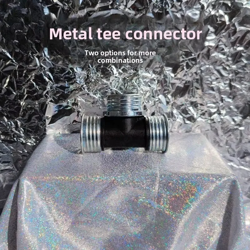 Metal Tee Joint Single Inner Double Outer Thread Gas Mask Pipeline Connection Replacement Accessory
