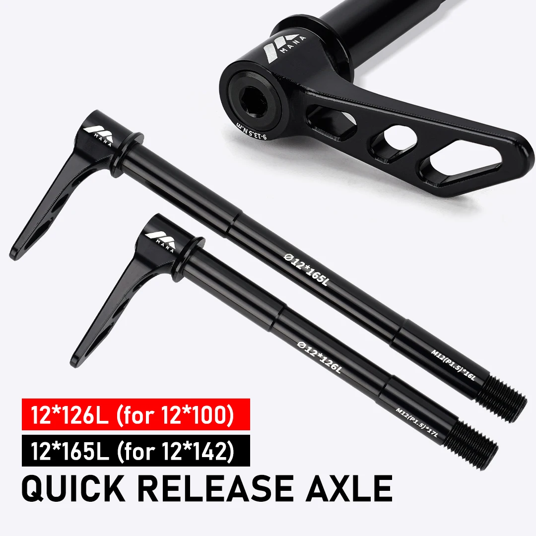 MANA Ultra Light Aluminum Bicycle Quick Release Barrel Axle - For 12*100 12*142 Size Frame - 40G/48G Rear(ELITEWHEELS User QR)