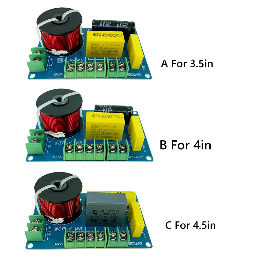 3 웨이 Hi-Fi 크로스 오버 필터 모듈 MKP 금속 필름 오디오 Hifi 필터 회로 기판 3.5/4/4.5-8 인치 스피커 용 책장 오디오