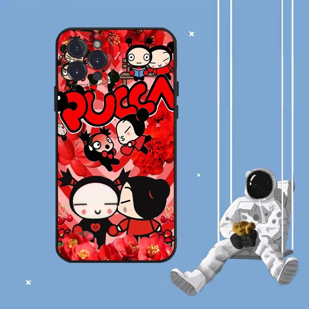 Cute Cartoon Pucca Garu Phone Case For iPhone 15 14 11 12 13 Mini Pro XS Max Cover 6 7 8 Plus X XR SE 2020 Funda Shell