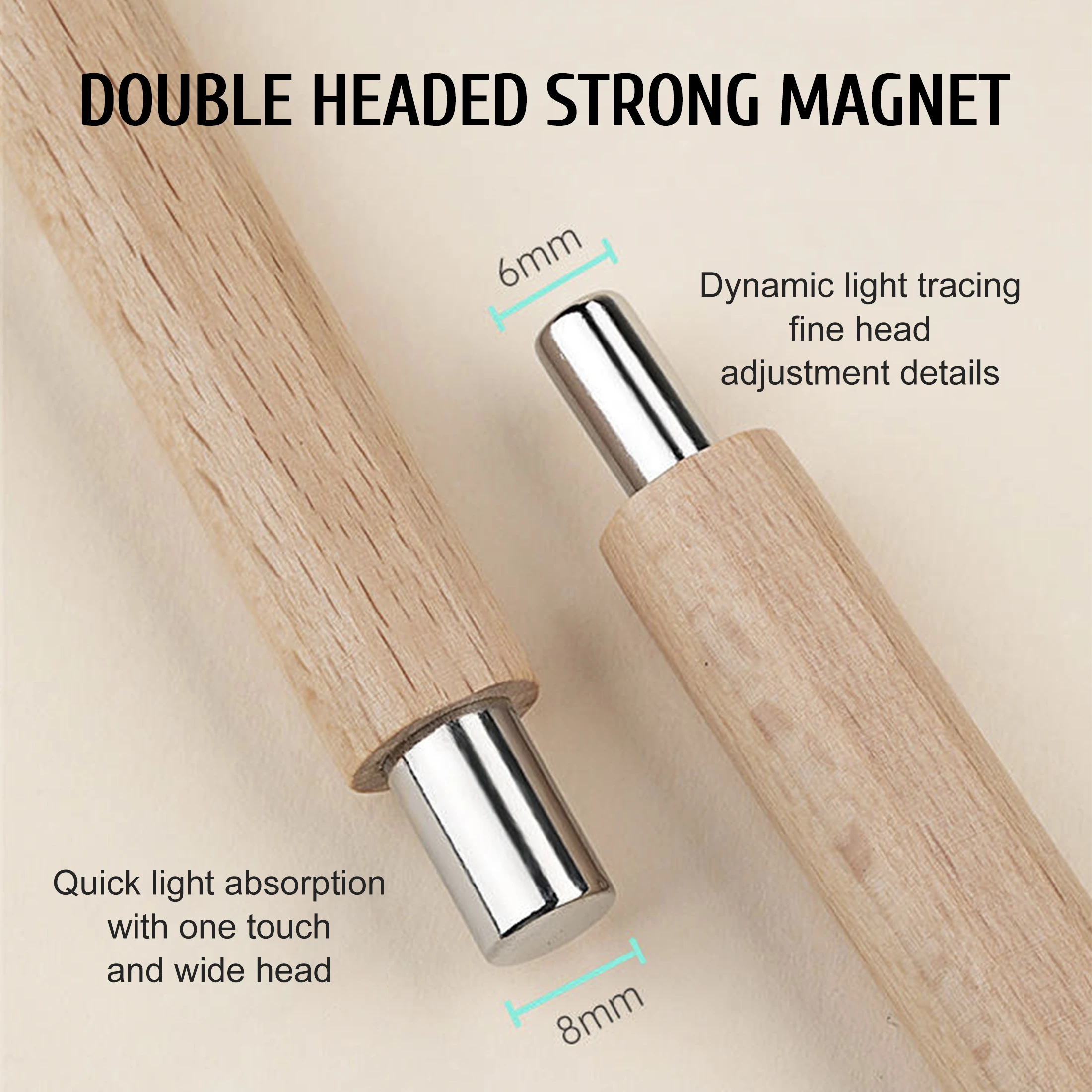 1pcs Strong Magnetic Rod Cat Eye Magnet for Nails Long Double-head Magnet Sticks for Cat Eye Gel Polish Magnet Pen Nail Art Tool