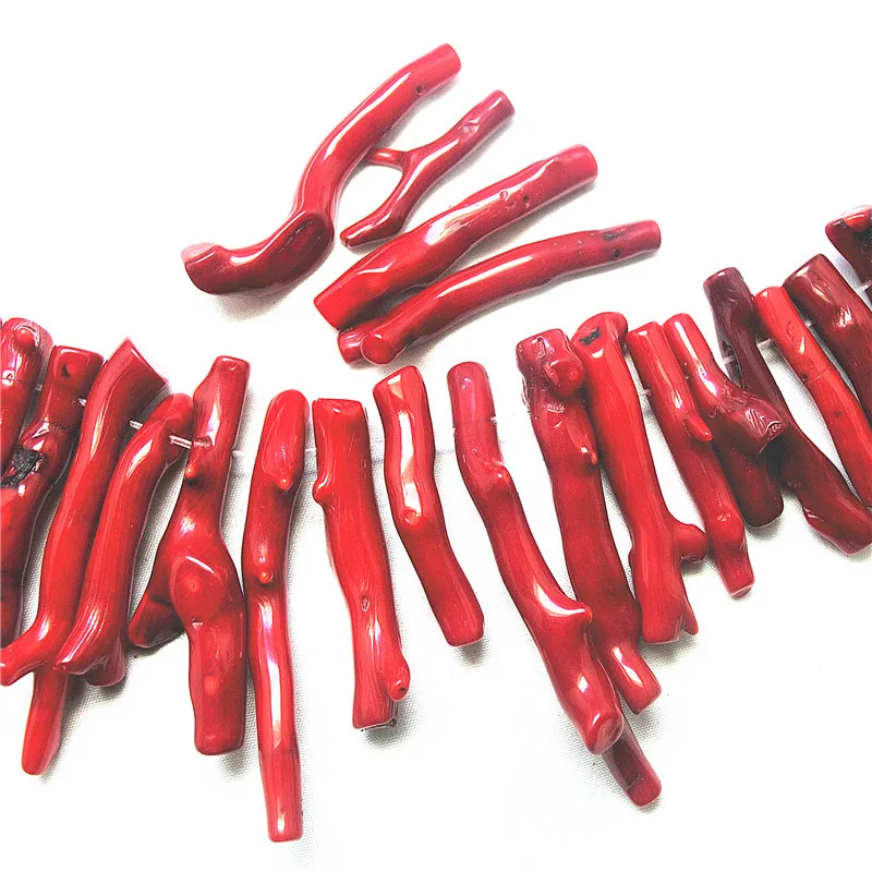 10PCS Women Necklace Making Findings Natural Red Coral Top Drop Hole Size 40-50MM BEST FOR YOUR UNIQUE DESGINS