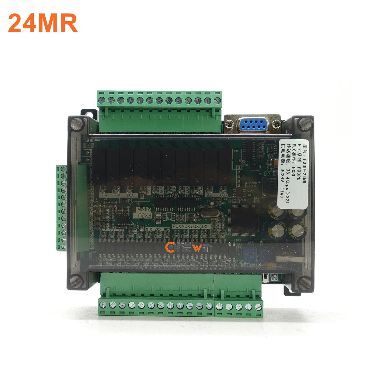 FX3U-24MR FX3U-24MT PLC industrial control board 14 input 10 output 6AD 2DA with 485 communication and RTC