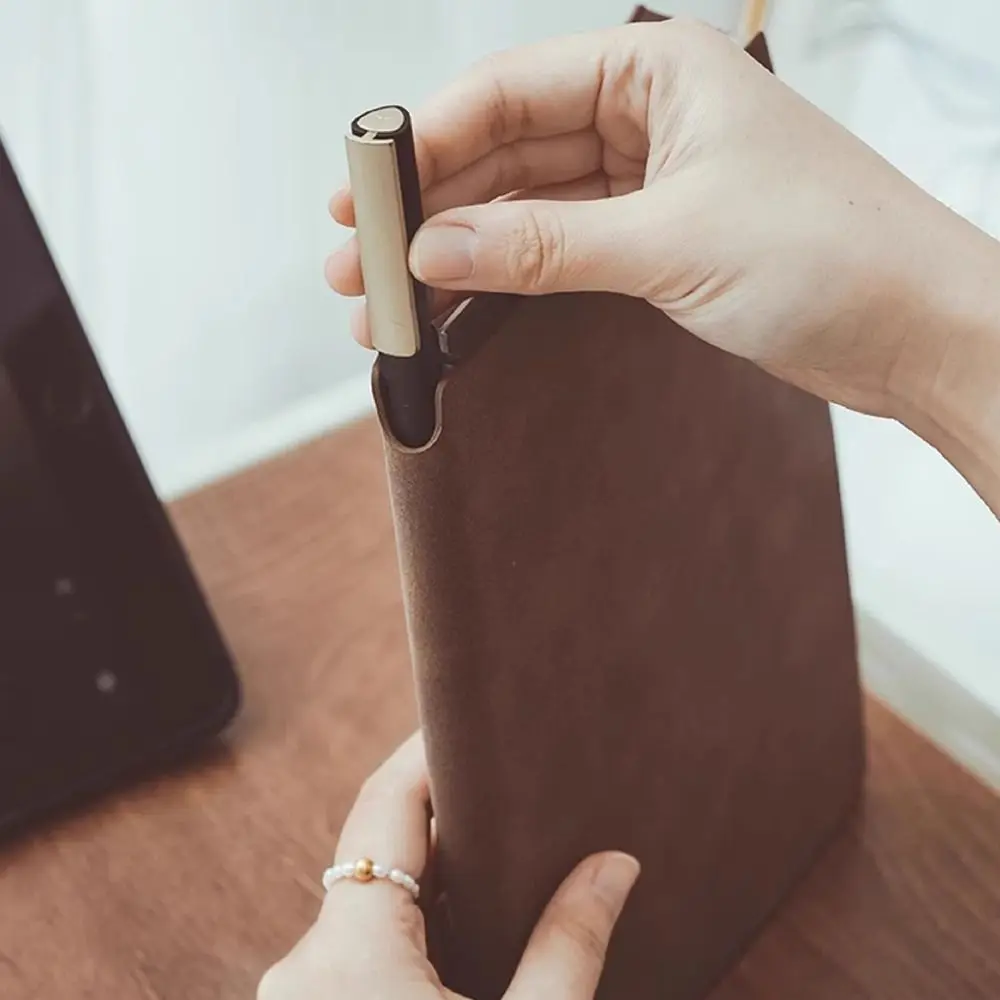 Useful A5 Notebook Soft Leather Cover Thickened Business Notebook Simple Design Imitation Leather Diary Planner Business Meeting