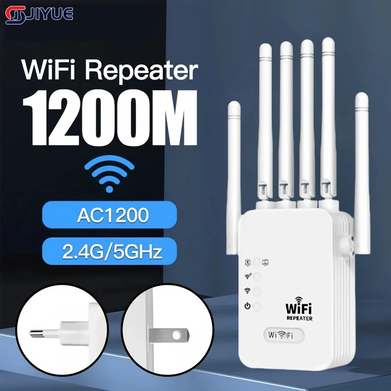 1200Mbps Wireless WiFi Repeater WIFI Extender 2.4G 5G Wireless Signal Extender Wifi Amplifier Router Long Range  For Office Home