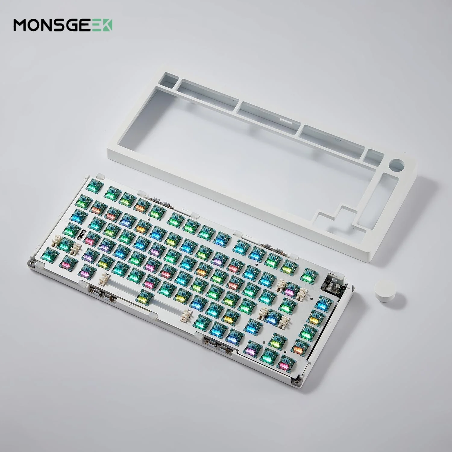 Akko Monsgeek M1 V5 HE White Barebone Kit with Astroaim Magnetic Switch 75% ANSI RT0.005mm 8K Aluminum CNC Gaming Keyboard Kit