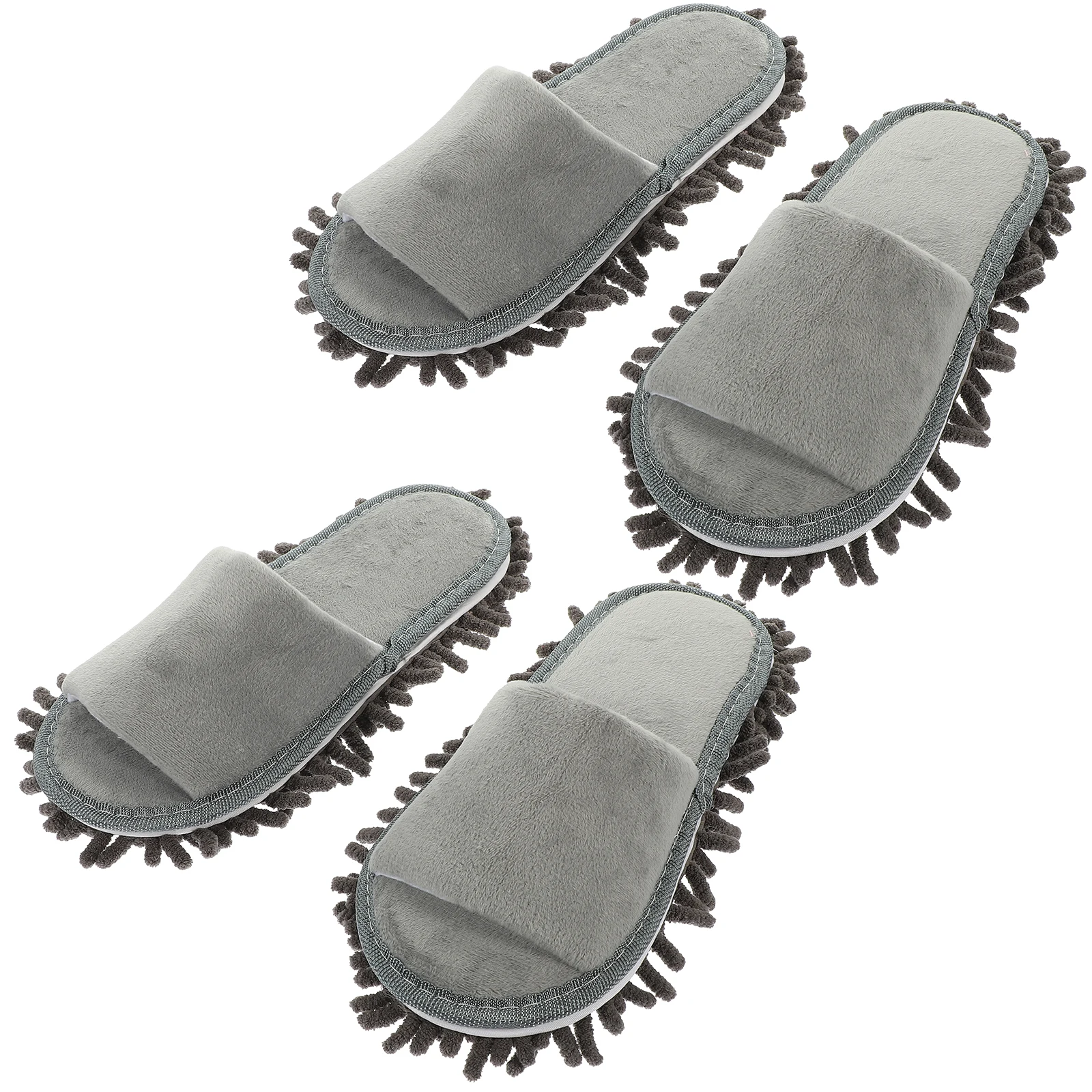 DEARMAMY 2 Pairs Reusable Mop Slippers for Floor Cleaning Household Shoes Covers