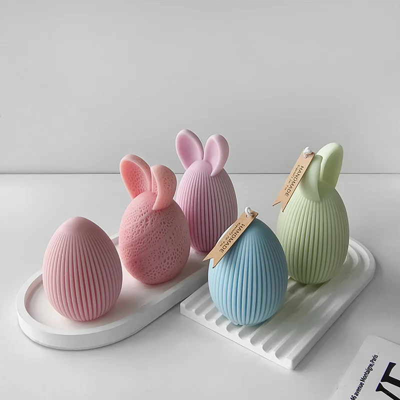 3D jajko wielkanocne silikonowe formy króliczek kształt jajka świeca zapachowa ozdoba gipsowa formy DIY dekoracje wielkanocne świeca akcesoria do rękodzieła — zdjęcie 4