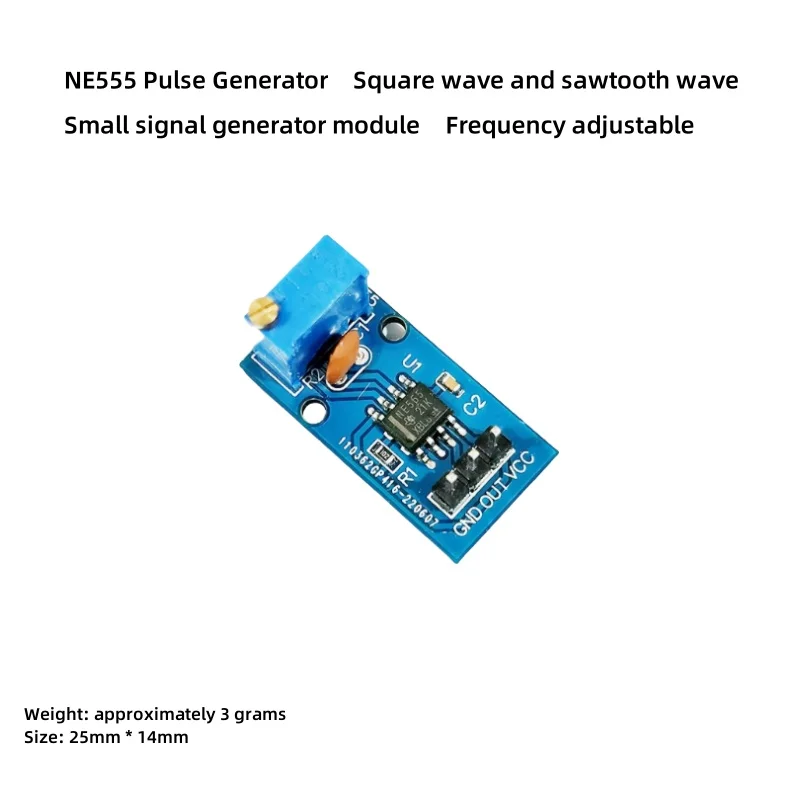 

NE555 Pulse Generator Square Wave/Rectangular Wave Mini Signal Generator Module with Adjustable Frequency Cross border Special