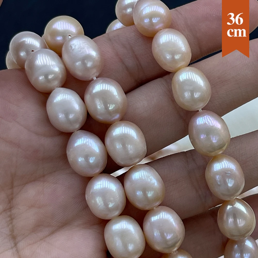 10-11mm Natural Freshwater AAA Pearl Beads Rice Shape Pearl Loose Spacer Beaded for Making DIY Jewerly Necklace Bracelet 36CM