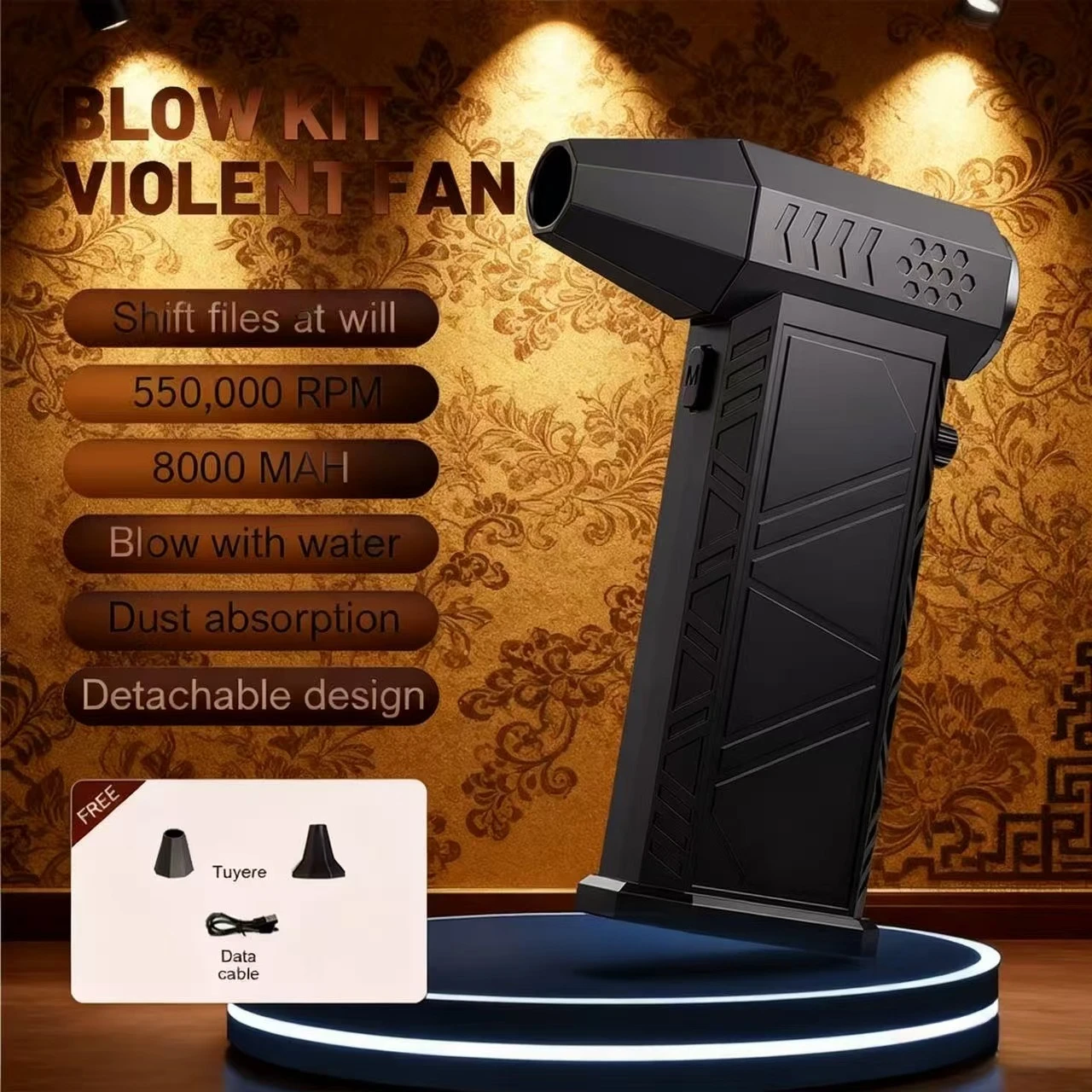 X9 Turbo Jet ventilateur 550000 tr/min puissant ventilateur d'air moteur sans brosse Turbo ventilateur vitesse du vent 58 m/s 8000 mAh Souffleur Air Puissant outil