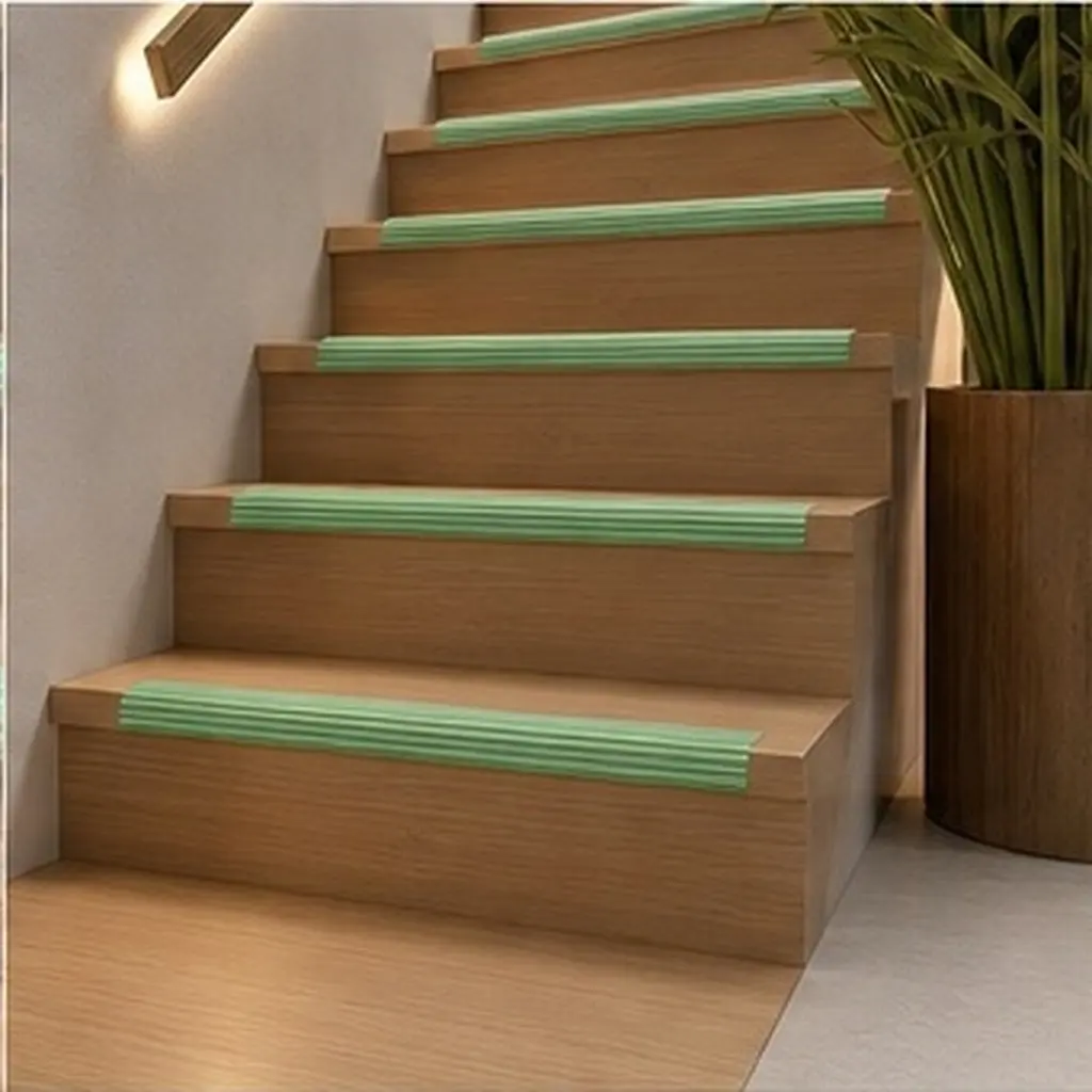 Self Adhesive PVC Stair Edge Guard Strip Non Slip Anti Slip Tape Stair Edge Safety Pad Glow in Color