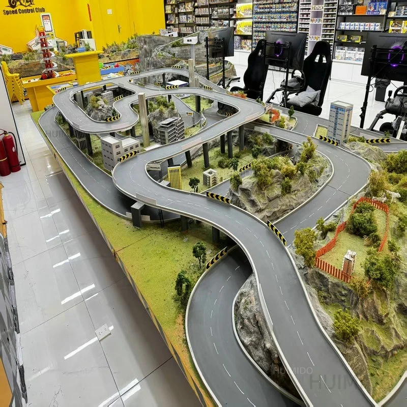 custom made Levihobby indoor remote control car track miniature model multi-layer overpass drift FPV racing simulation mountain
