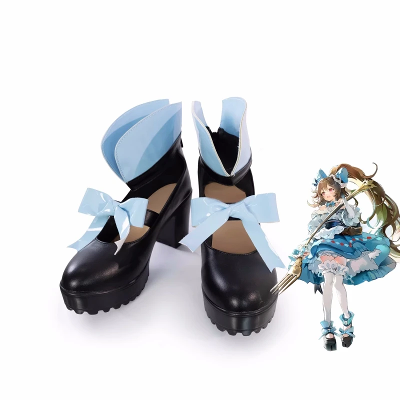 Eyjafjalla Cosplay Shoes Arknights Anime Women Fashion PU Leather High Heel Shoes Hallowen Costumes Prop Shoe Role Play Clothing