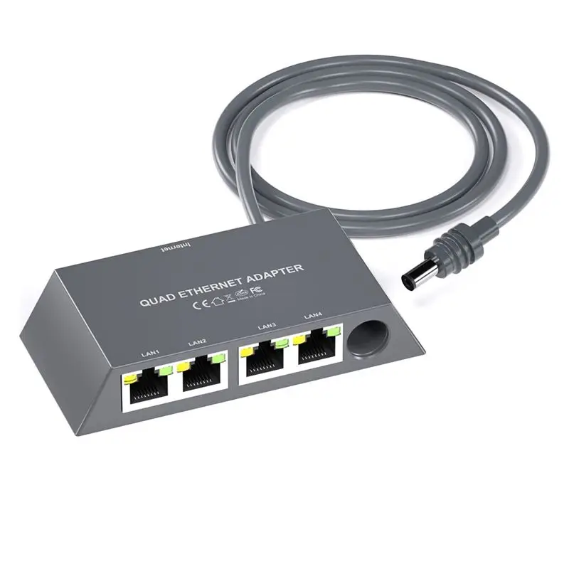 

A41Z-Upgraded 4 Ports Gigabit For Starlink Mini Ethernet Adapter For Dish Antenna Satellite Internet Powerline